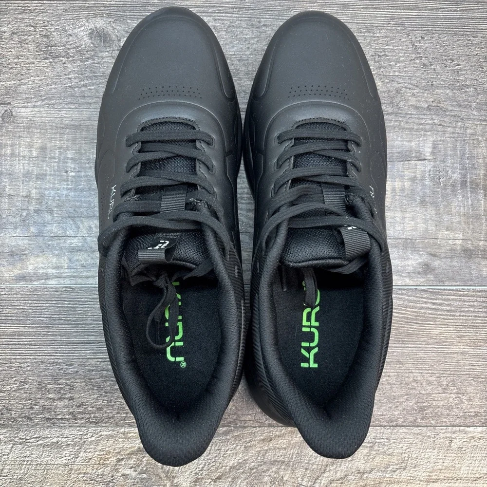 Kuru Shift Men's 12 Sneaker Shoe Jet Black Leather Anti-Slip Walking Work